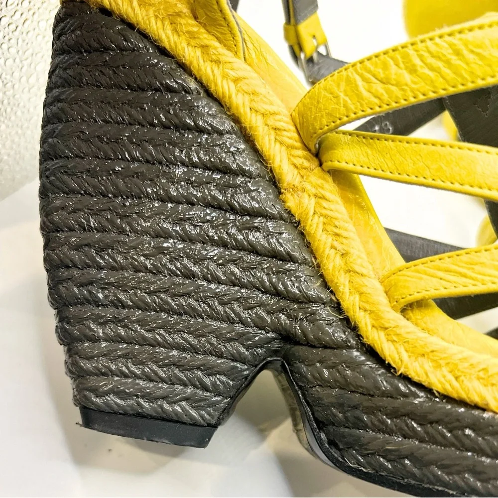 Balenciaga Yellow Strappy Wedges - Picture 7 of 9